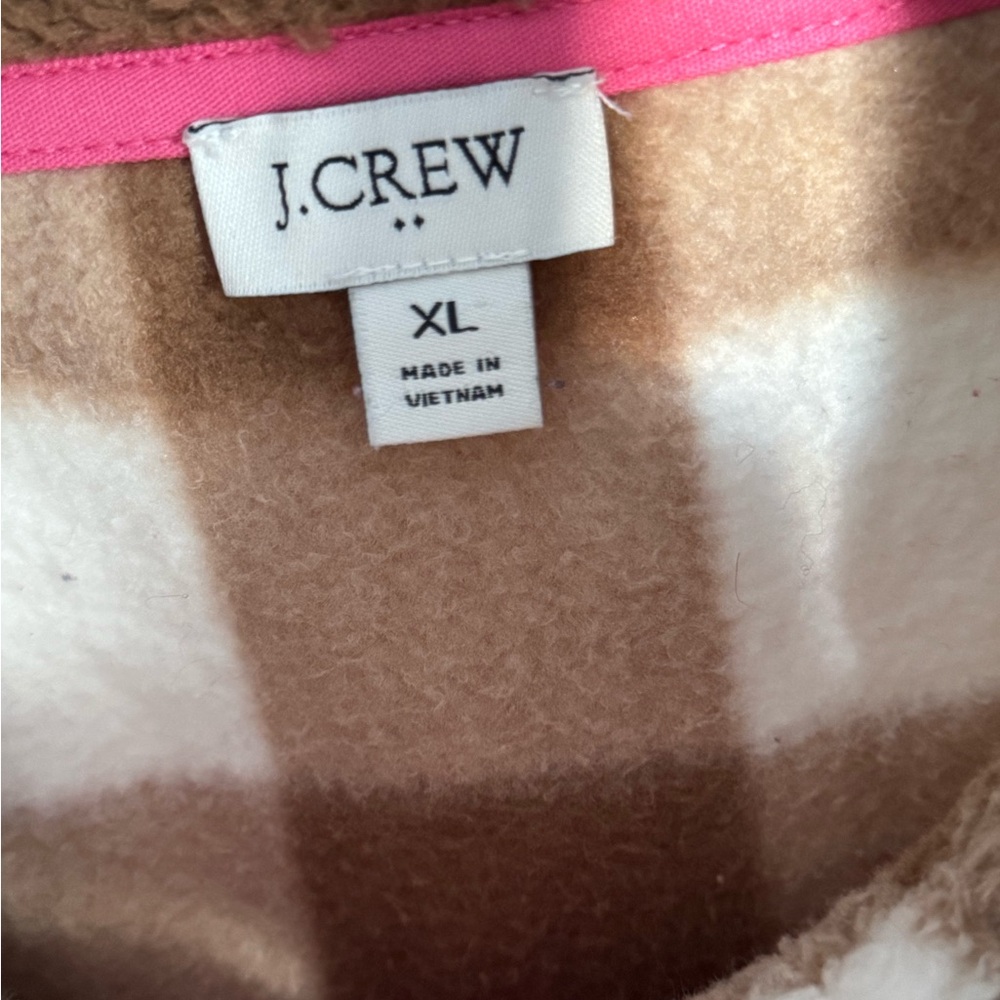J. Crew womens  Checkered full - zip Jacket with Pink Trim - Picture 2 of 3